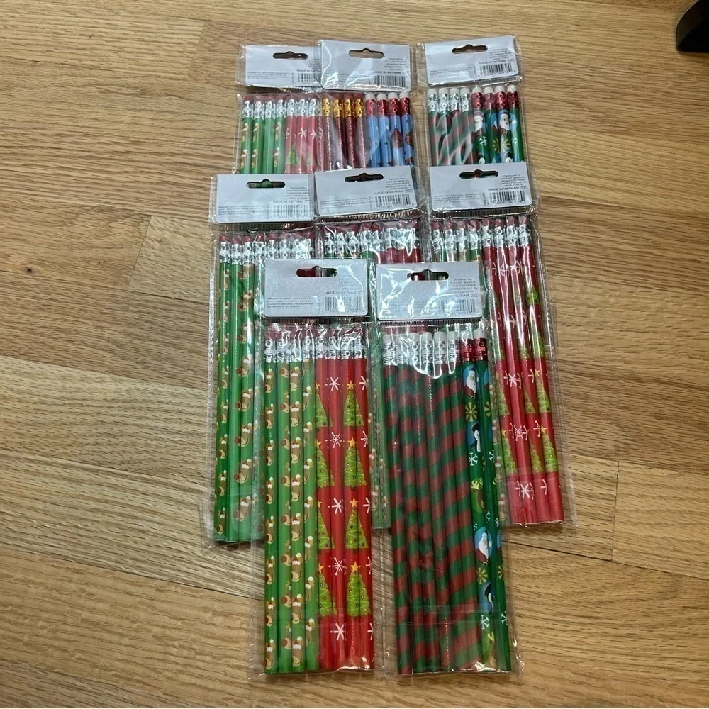 Wood Pencil Bundle 64 in Total NEW Holiday Christmas Class Gift Teacher Stocking